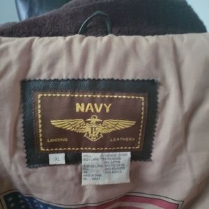 Landing Leathers Navy Leather Jacket